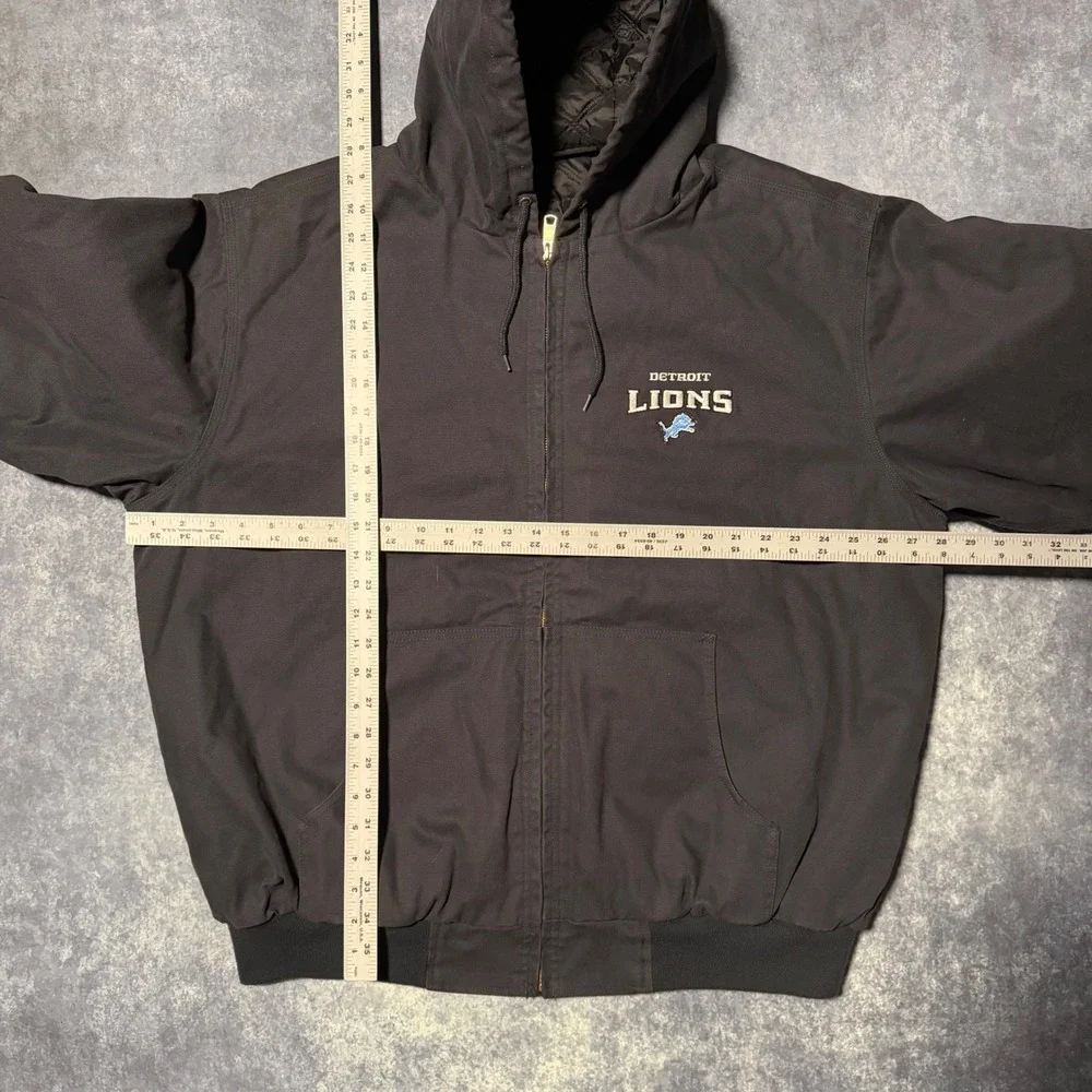 Detroit Lions Mens Dakota Heavyweight Jacket XL‎ Canvas Hooded Work Dunbrooke